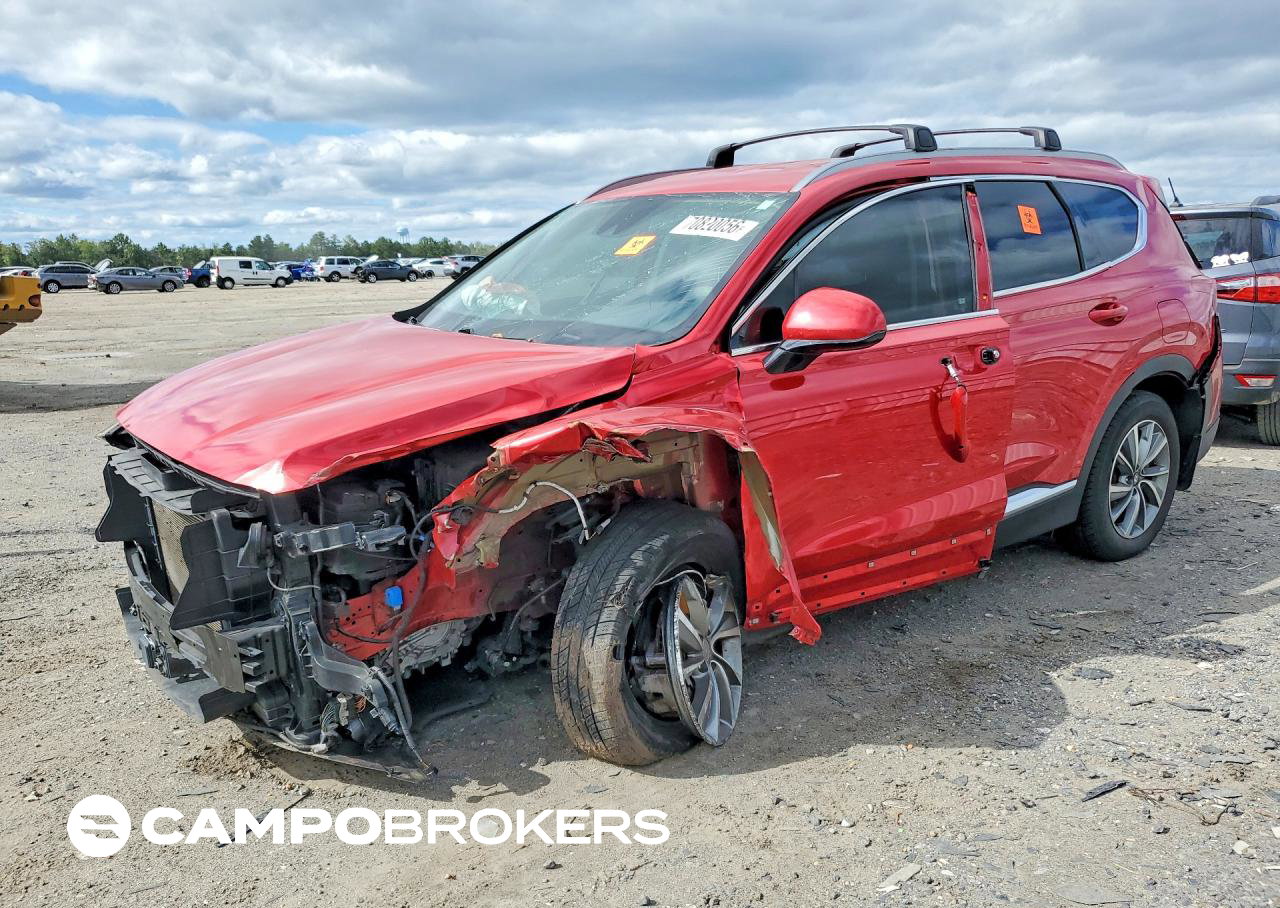 2020 Hyundai Santa Fe Sel, Front End damage, Copart lot 70820056