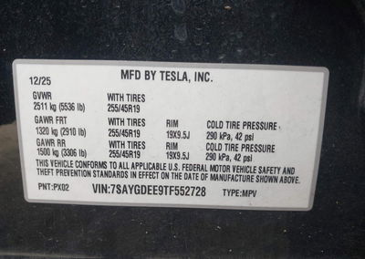 2026 Tesla Model Y, uszkodzenie: Lewy tył, Iaai lot 45950419, zdjęcie 9 z 15