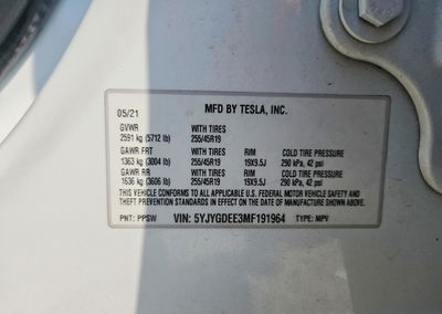 2021 Tesla Model Y, Rear End damage, Copart lot 67984976, photo 13 of 13
