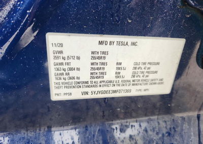 2021 Tesla Model Y, uszkodzenie: Bok, Copart lot 72789306, zdjęcie 12 z 12