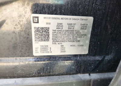 2019 Chevrolet Equinox Lt, Side damage, Copart lot 71988686, photo 13 of 15