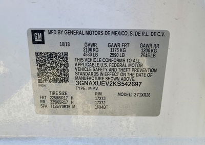 2019 Chevrolet Equinox Lt, Rear End damage, Copart lot 61016166, photo 13 of 13