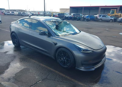 2021 Tesla Model 3 Standard Range Plus Rear-wheel Drive, Storm Damage damage, Iaai lot 46083026