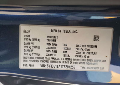 2026 Tesla Model 3, daño Frontal, Copart lote 65945966, foto 13 de 15