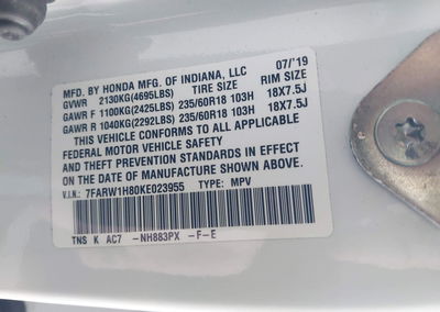 2019 Honda Cr-v Ex-l, пошкодження: Передня частина, Iaai лот 46219391, фото 9 з 17