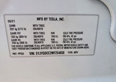 2021 Tesla Model Y, Front End damage, Copart lot 70350556, photo 12 of 14