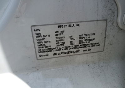 2022 Tesla Model Y, daño Generalizado, Copart lote 62936935, foto 13 de 14