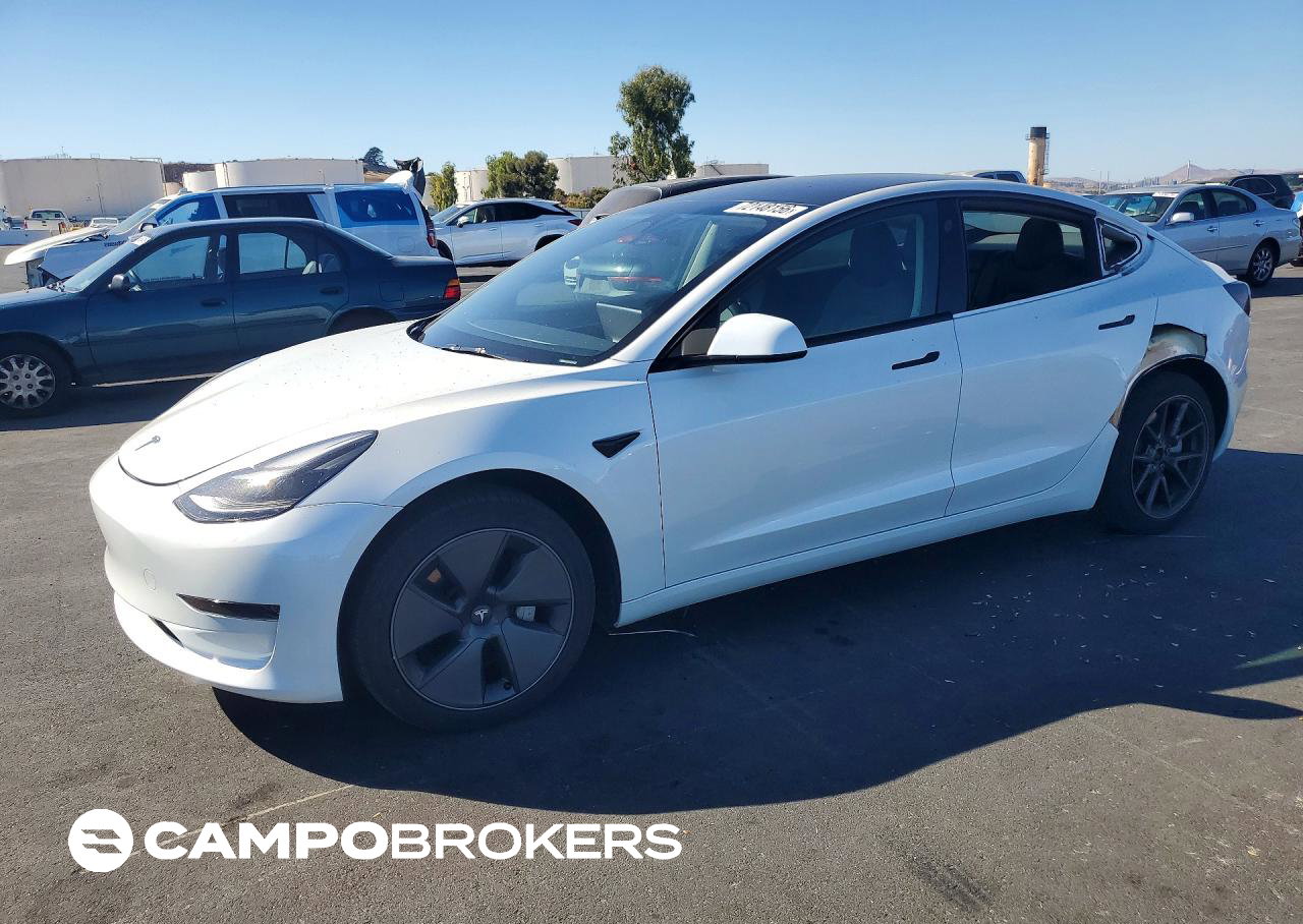 2023 Tesla Model 3, daño Lateral, Copart lote 72148156