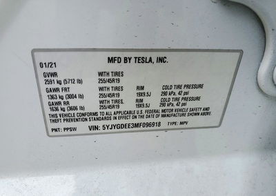 2021 Tesla Model Y, daño Frontal, Copart lote 73908166, foto 13 de 13