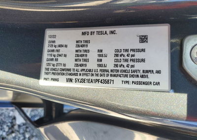 2023 Tesla Model 3, uszkodzenie: Mechaniczne, Copart lot 73086226, zdjęcie 12 z 12