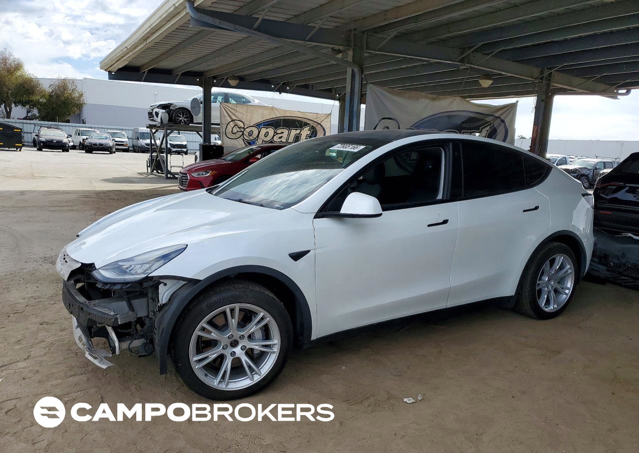 2021 Tesla Model Y, daño Frontal, Copart lote 73908166