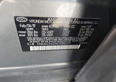2019 Hyundai Santa Fe Se, uszkodzenie: Tył, Iaai lot 46065522, zdjęcie 9 z 16