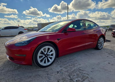 2022 Tesla Model 3, daño Lateral, Copart lote 72711636