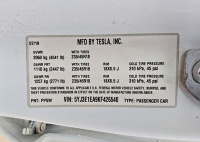 2019 Tesla Model 3, uszkodzenie: Przód, Copart lot 69893536, zdjęcie 12 z 12