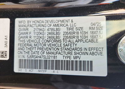 2025 Honda Cr-v Ex, пошкодження: Передня частина, Copart лот 73072626, фото 14 з 14