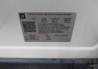 2019 Chevrolet Equinox Lt, Front End damage, Iaai lot 46316038, photo 9 of 16