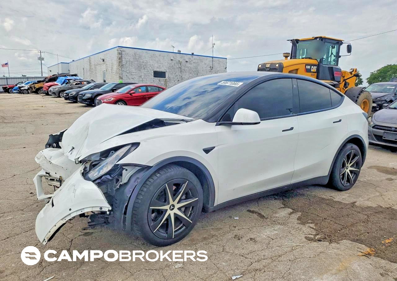 2021 Tesla Model Y, Front End damage, Copart lot 59671066