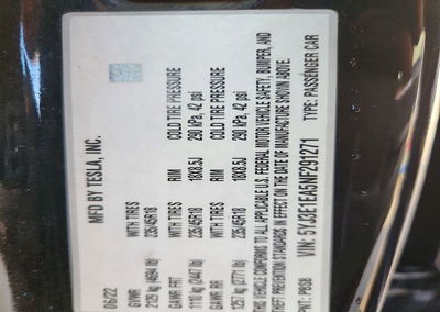2022 Tesla Model 3, uszkodzenie: Mechaniczne, Copart lot 72742246, zdjęcie 12 z 12