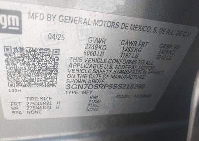 2025 Chevrolet Equinox Ev Rs, daño Frontal izquierdo, Iaai lote 45628519, foto 9 de 16
