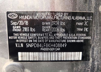 2019 Hyundai Elantra Sel, uszkodzenie: Przód, Copart lot 72924606, zdjęcie 13 z 13