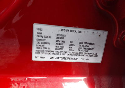2023 Tesla Model Y Awd/long Range Dual Motor All-wheel Drive, daño Inundación, Iaai lote 46182332, foto 9 de 11