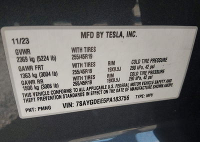 2023 Tesla Model Y Awd/long Range Dual Motor All-wheel Drive, Front End damage, Iaai lot 46288750, photo 9 of 19
