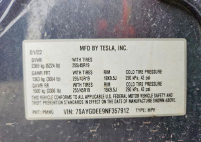 2022 Tesla Model Y, uszkodzenie: Przód, Copart lot 71058906, zdjęcie 12 z 14