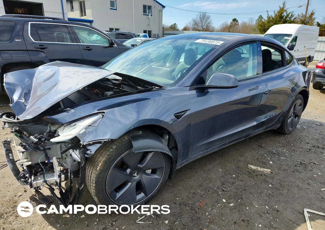 2023 Tesla Model 3, daño Frontal, Copart lote 79436875