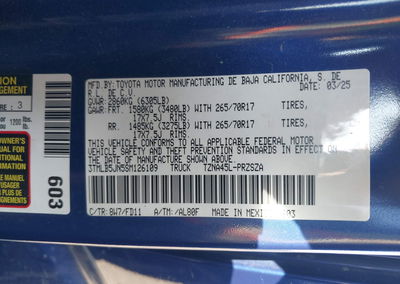 2025 Toyota Tacoma Trd Off Road, Front End damage, Iaai lot 46058676, photo 9 of 17