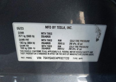 2023 Tesla Model Y Awd/long Range Dual Motor All-wheel Drive, Left Side damage, Iaai lot 45920474, photo 9 of 15
