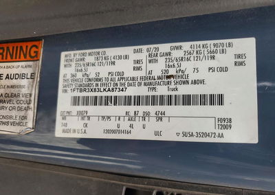 2020 Ford Transit 250 Delivery Van, uszkodzenie: Drobne wgniecenia/zarysowania, Copart lot 69429086, zdjęcie 12 z 12
