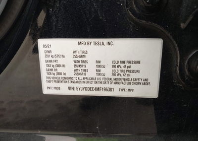 2021 Tesla Model Y Long Range Dual Motor All-wheel Drive, Front & Rear damage, Iaai lot 45589653, photo 9 of 15