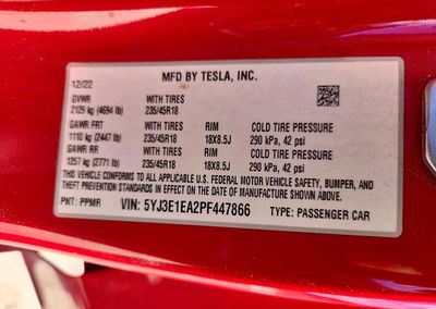 2023 Tesla Model 3, daño Trasero, Copart lote 73282116, foto 12 de 12
