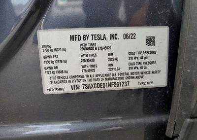2022 Tesla Model X, uszkodzenie: Tył, Copart lot 66739666, zdjęcie 13 z 15