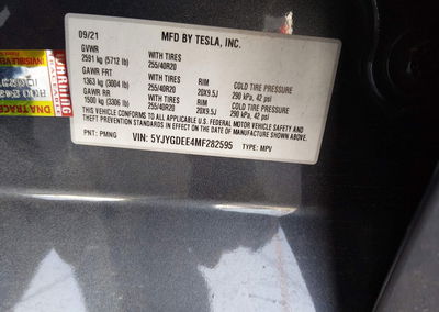 2021 Tesla Model Y Long Range, Rear damage, Iaai lot 46148711, photo 9 of 16