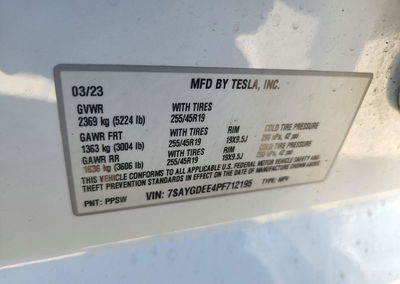 2023 Tesla Model Y, daño Frontal, Copart lote 72954626, foto 13 de 13