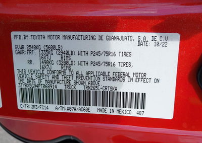 2023 Toyota Tacoma Sr5, пошкодження: Left & Right Side, Iaai лот 45197581, фото 9 з 16