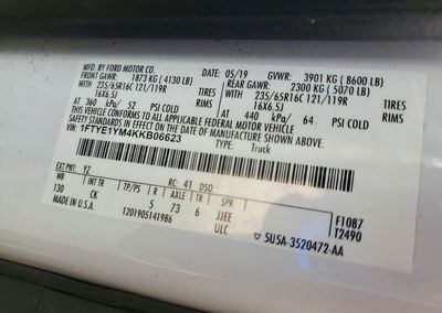 2019 Ford Transit T-150, uszkodzenie: Tył, Copart lot 71353156, zdjęcie 13 z 13
