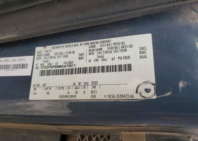 2021 Ford Transit Delivery Truck, uszkodzenie: Bok, Copart lot 68704866, zdjęcie 13 z 13