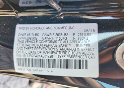 2019 Acura Tlx Technology, daño Lateral, Copart lote 69901586, foto 12 de 12
