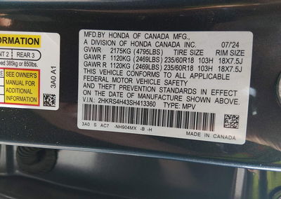 2025 Honda Cr-v Ex Awd, daño Generalizado, Iaai lote 45985424, foto 9 de 15