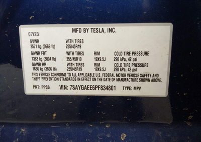 2023 Tesla Model Y Awd/long Range Dual Motor All-wheel Drive, Rear damage, Iaai lot 46228345, photo 9 of 19