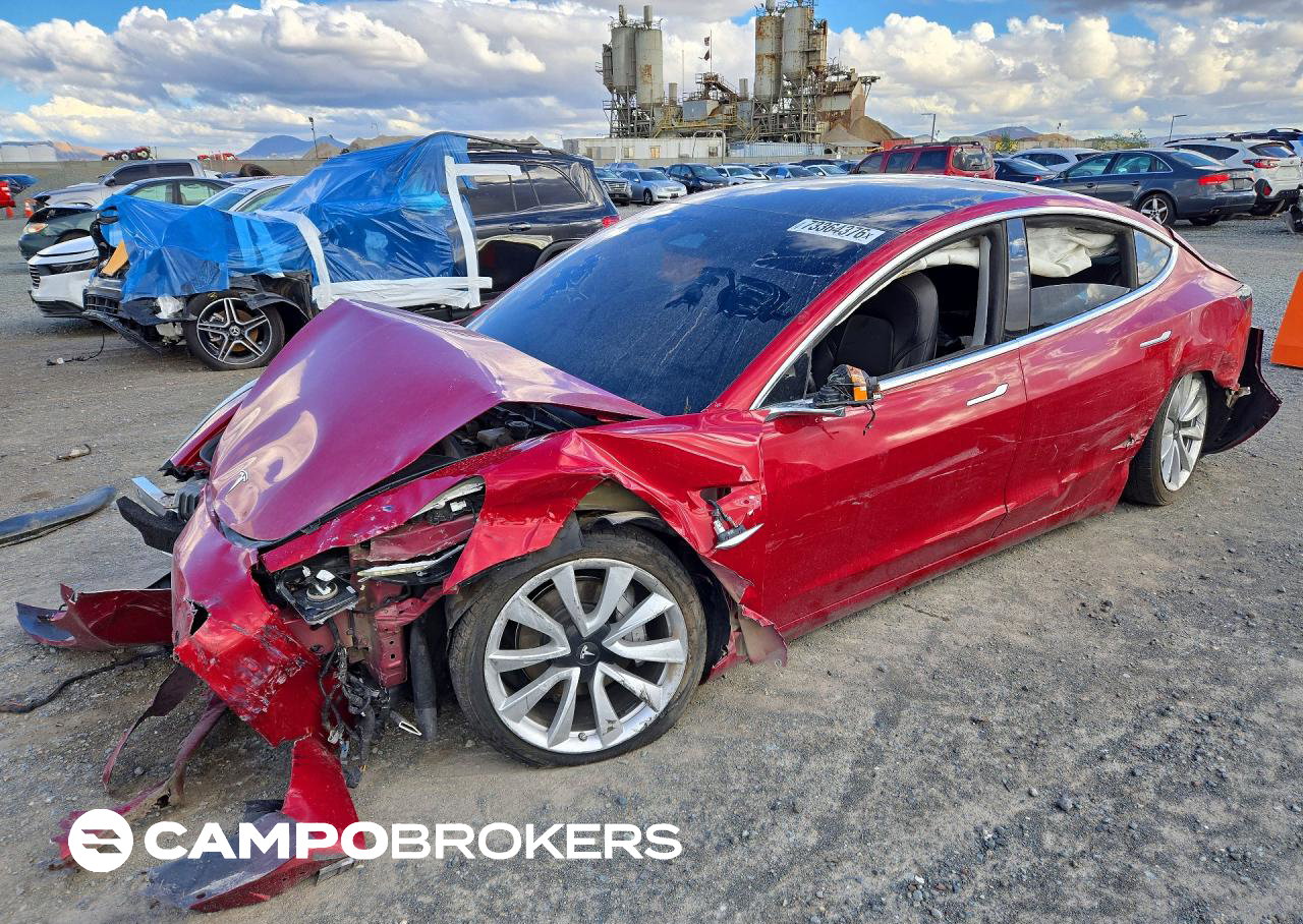 2019 Tesla Model 3, daño Frontal, Copart lote 73364376
