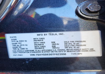 2026 Tesla Model Y, пошкодження: Передня частина, Copart лот 69805296, фото 12 з 13