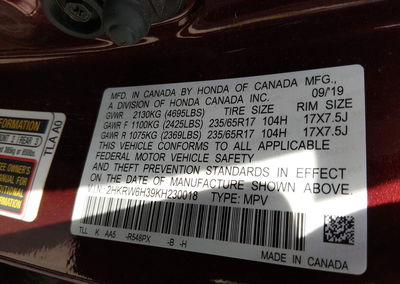 2019 Honda Cr-v Lx, daño Frontal, Iaai lote 46035405, foto 9 de 18