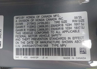 2026 Honda Cr-v Ex-l Awd, Left Rear damage, Iaai lot 46134351, photo 9 of 16