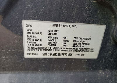 2023 Tesla Model Y, daño Granizo, Copart lote 51338366, foto 12 de 12