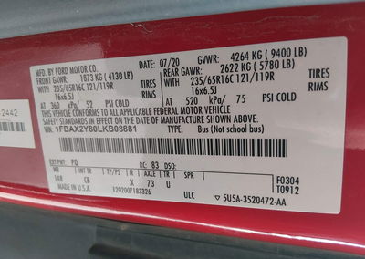 2020 Ford Transit-350 Passenger Van Xl, Normal Wear & Tear damage, Iaai lot 46267930, photo 9 of 21