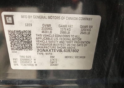 2020 Chevrolet Equinox Awd 2fl, Front End damage, Iaai lot 45520399, photo 9 of 16