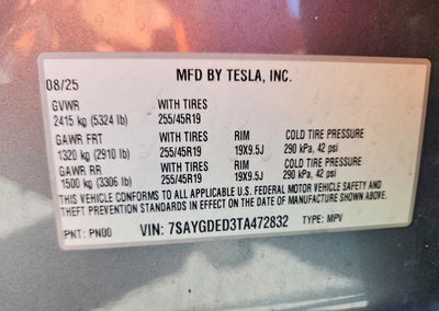 2026 Tesla Model Y, daño Frontal, Copart lote 69283086, foto 12 de 12